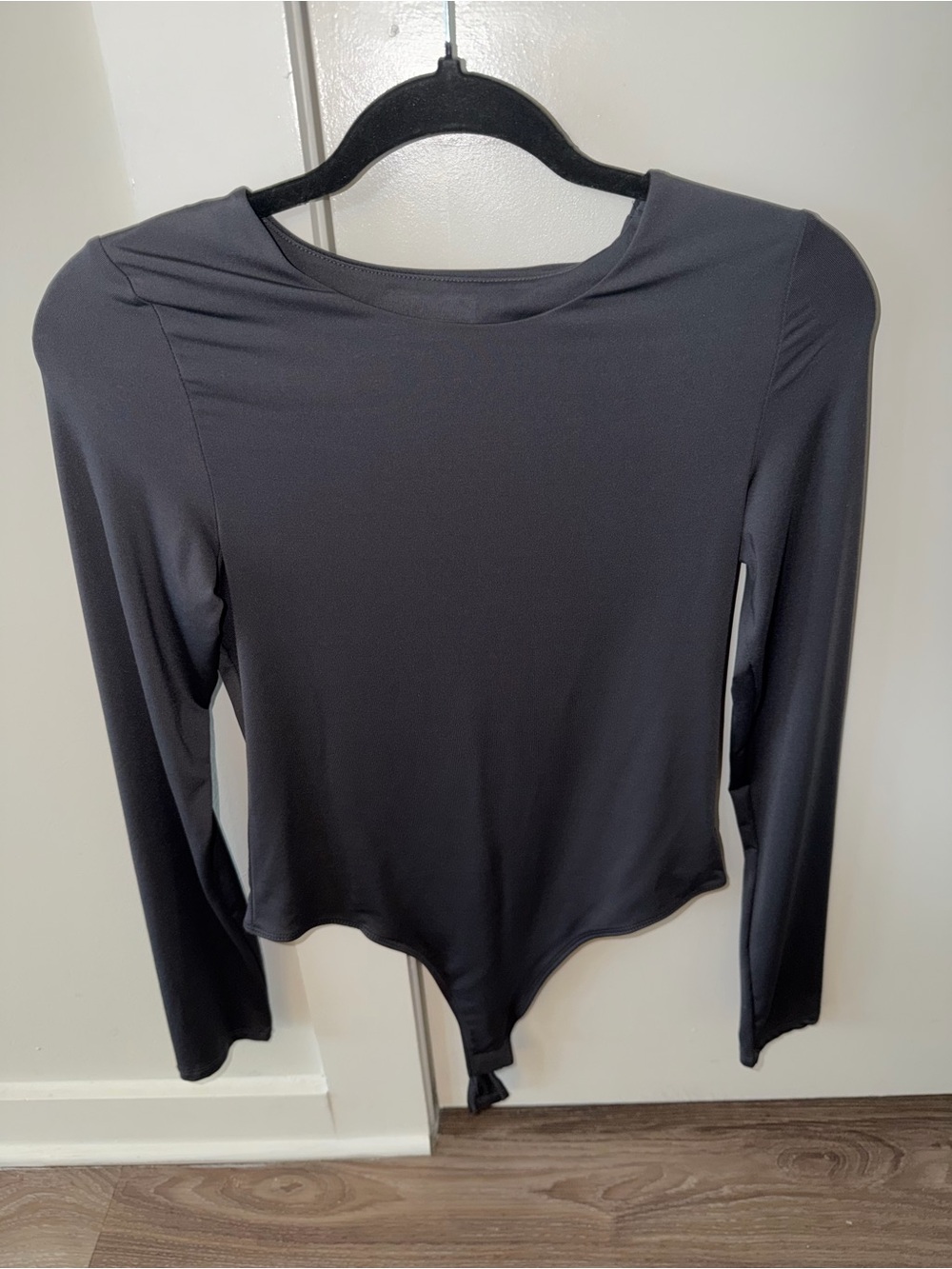 Women’s Long Sleeve Gray Bodysuit Top